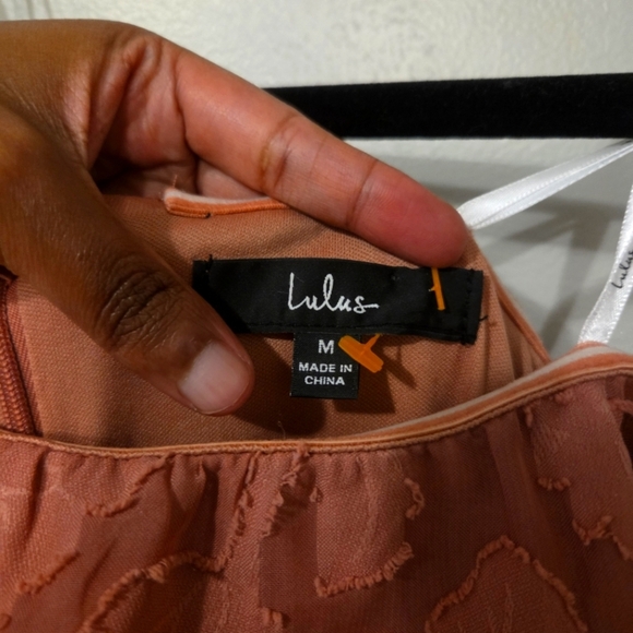 Lulu's Women's Pink Burnout Floral Strapless Bohemian Boho Midi Dress. Size M - Picture 8 of 11